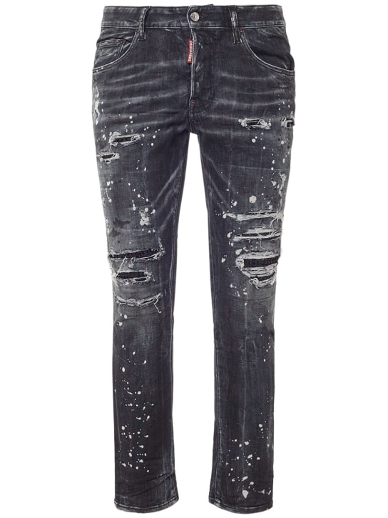 Dsquared2: Super Twinky stretch denim jeans - Black - men_0 | Luisa Via Roma