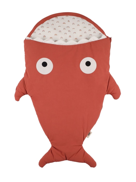 BABY BITES: Shark cotton baby sleeping bag - Dark Pink - kids-girls_0 | Luisa Via Roma