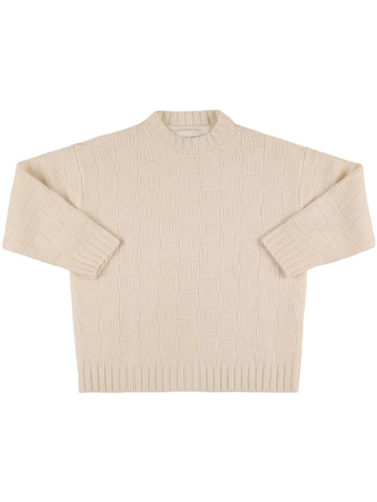 Loulou Studio: Cashmere sweater - Ivory - kids-boys_0 | Luisa Via Roma