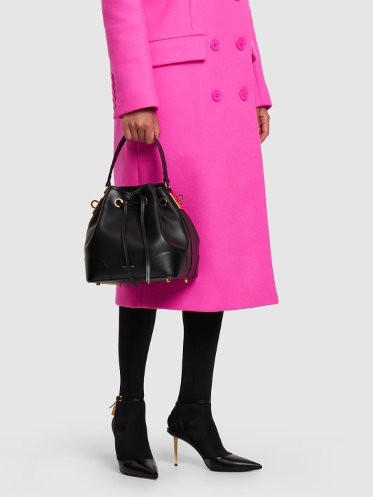 Alexandre Vauthier: Medium nappa leather top handle bag - Siyah - women_1 | Luisa Via Roma