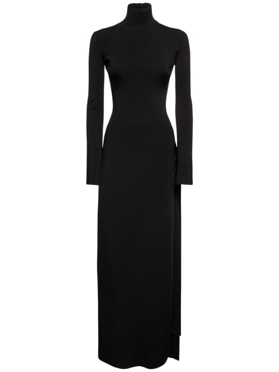 Galvan: Twist Cindy cutout knit long dress - Black - women_0 | Luisa Via Roma