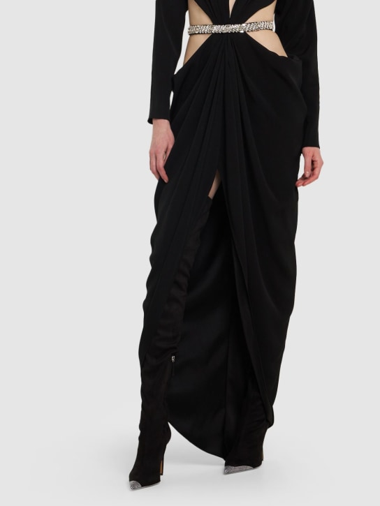 Alexandre Vauthier: LVR独家弹力高筒靴 - 黑色 - women_1 | Luisa Via Roma