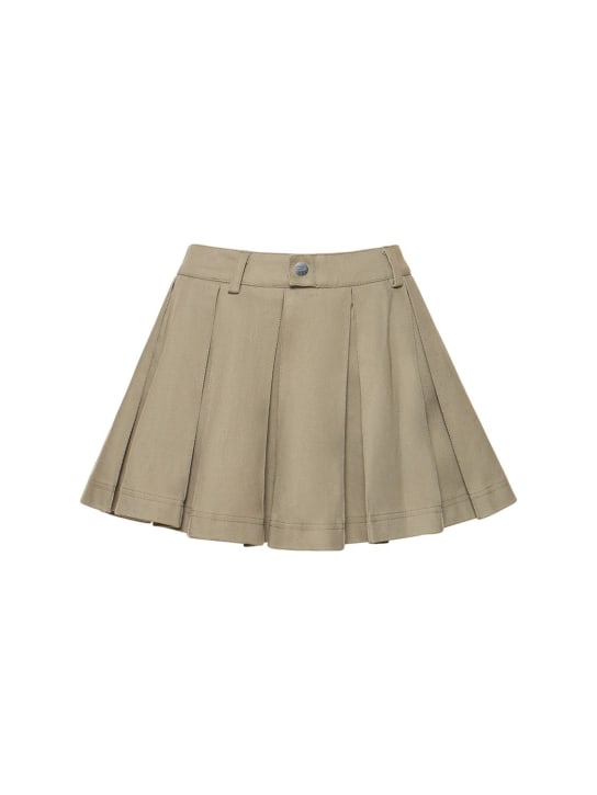 Cannari Concept: Simi pleated cotton mini skirt - Green - women_0 | Luisa Via Roma