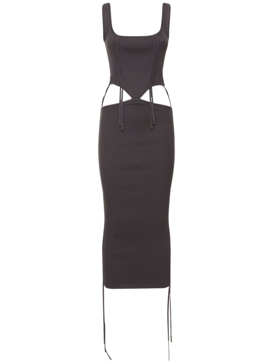 Cannari Concept: Langes Kleid aus Viskosestrick „Sigga“ - Schwarz - women_0 | Luisa Via Roma