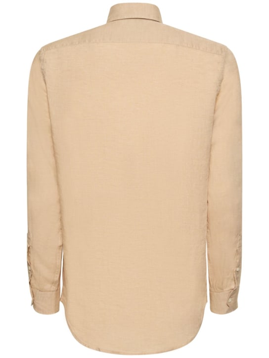 Frescobol Carioca: Antonio linen shirt - Sand - men_4 | Luisa Via Roma
