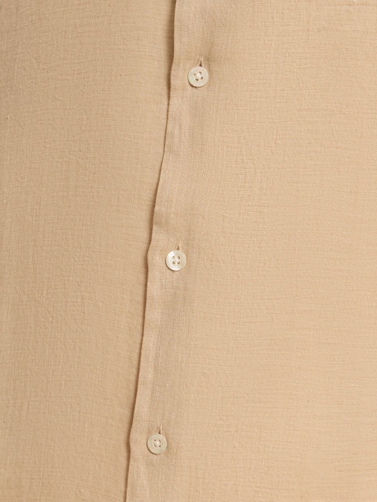 Frescobol Carioca: Antonio linen shirt - Sand - men_3 | Luisa Via Roma