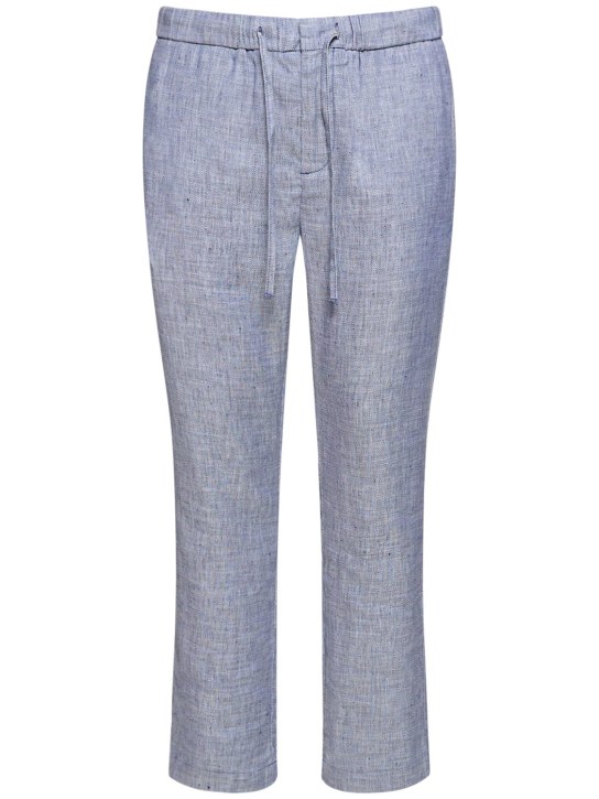 FRESCOBOL CARIOCA: Oscar linen & cotton chino pants - Mavi - men_0 | Luisa Via Roma