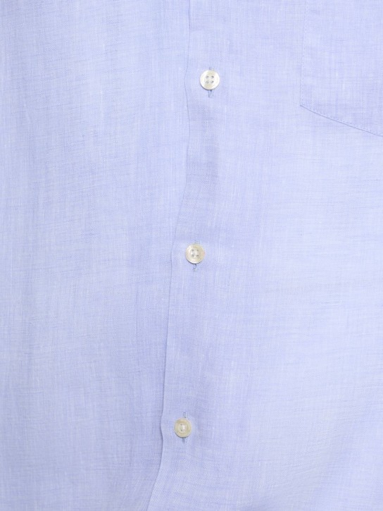 Frescobol Carioca: Chemise à manches courtes en lin Angelo - Bleu Bébé - men_1 | Luisa Via Roma