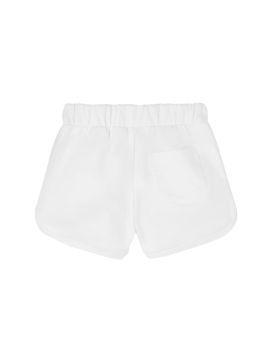 Versace: Cotton sweat shorts w/ logo - White - kids-boys_1 | Luisa Via Roma