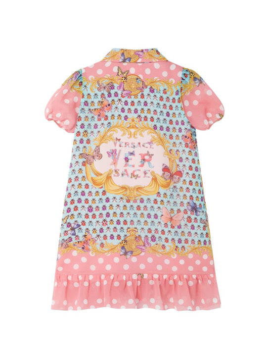 Versace: Printed silk dress - Multicolor - kids-girls_1 | Luisa Via Roma