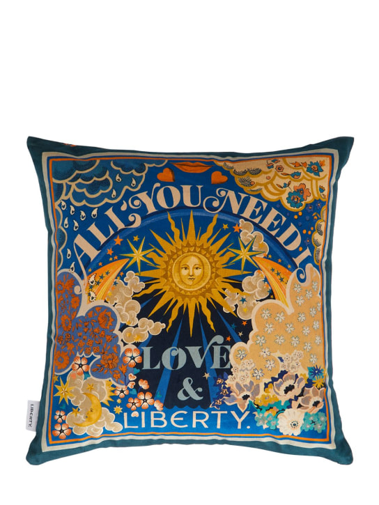 Liberty: Coussin en velours All You Need Is Love - Multicolore - ecraft_0 | Luisa Via Roma