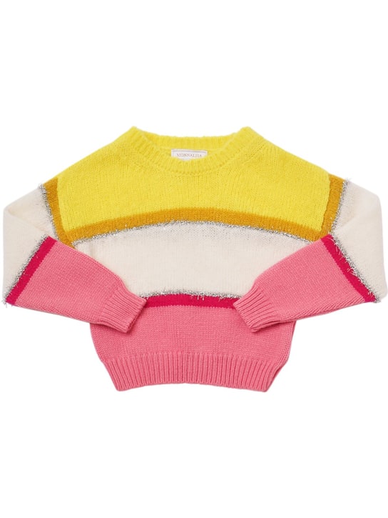 Monnalisa: Suéter de punto color block - Multicolor - kids-girls_0 | Luisa Via Roma