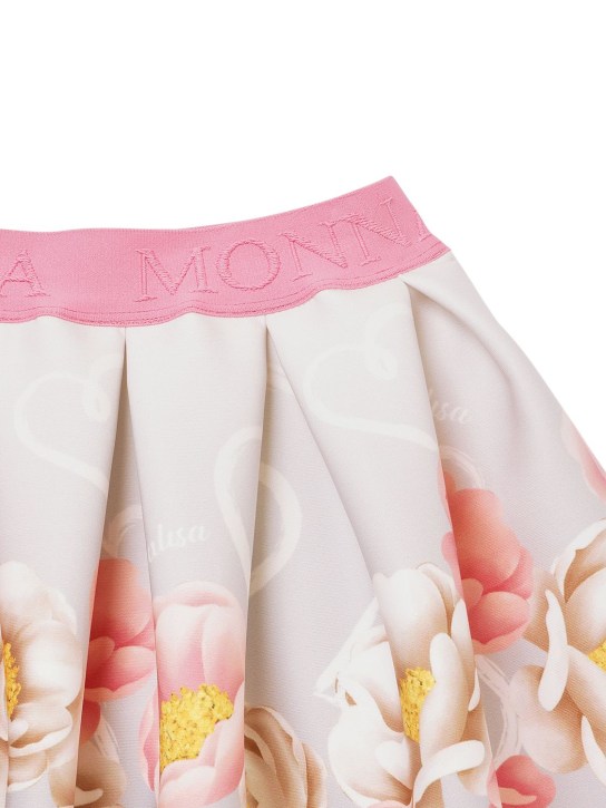Monnalisa: Flower print neoprene skirt - Multicolor - kids-girls_1 | Luisa Via Roma