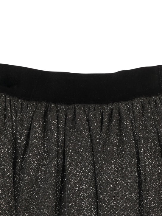 Monnalisa: Glittered tulle long skirt - Siyah - kids-girls_1 | Luisa Via Roma