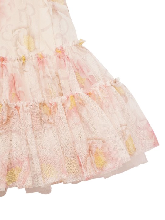 Monnalisa: Vestido de tul con estampado floral - Multicolor - kids-girls_1 | Luisa Via Roma