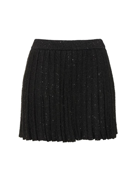 Pleated sequined knit mini skirt - Self-portrait - Women | Luisaviaroma