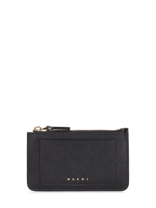 Trunk saffiano leather card holder w/zip - Marni - Women 