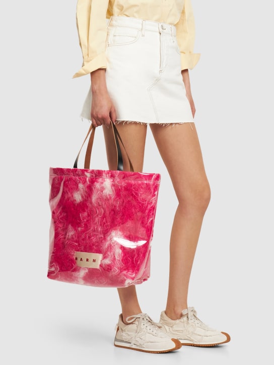 Marni: Tall printed tech tote bag w/logo - women_1 | Luisa Via Roma