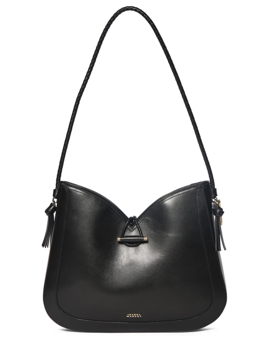 Isabel Marant: Vigo leather hobo shoulder bag - Black - women_0 | Luisa Via Roma