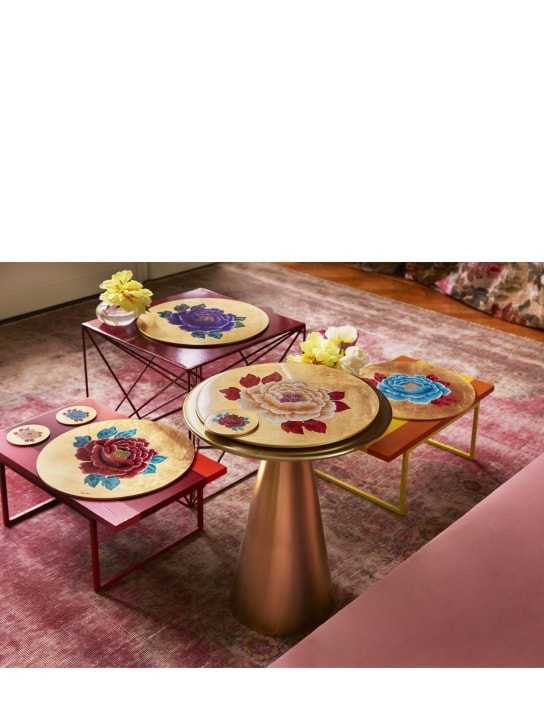 LISA CORTI: Flower lacquered cork placemat - Gold - ecraft_1 | Luisa Via Roma