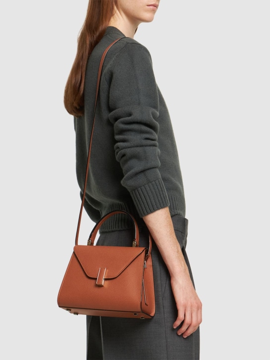 Valextra: Mini Iside grained leather bag - Gold - women_1 | Luisa Via Roma