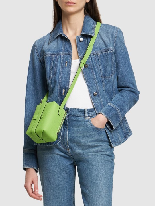 Valextra: Tric Trac leather top handle bag - Mela - women_1 | Luisa Via Roma