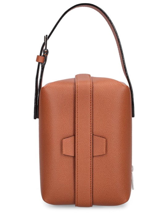 Valextra: Tric Trac leather top handle bag - Altın Rengi - women_0 | Luisa Via Roma