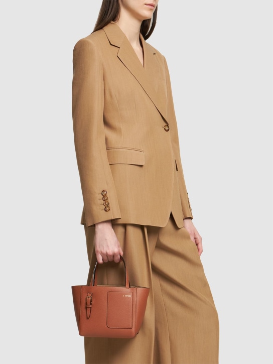 Valextra: Mini bucket leather top handle bag - Gold - women_1 | Luisa Via Roma