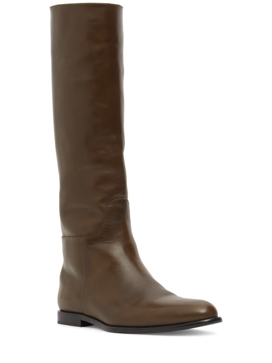 Etro: 10mm Leather tall boots - women_1 | Luisa Via Roma