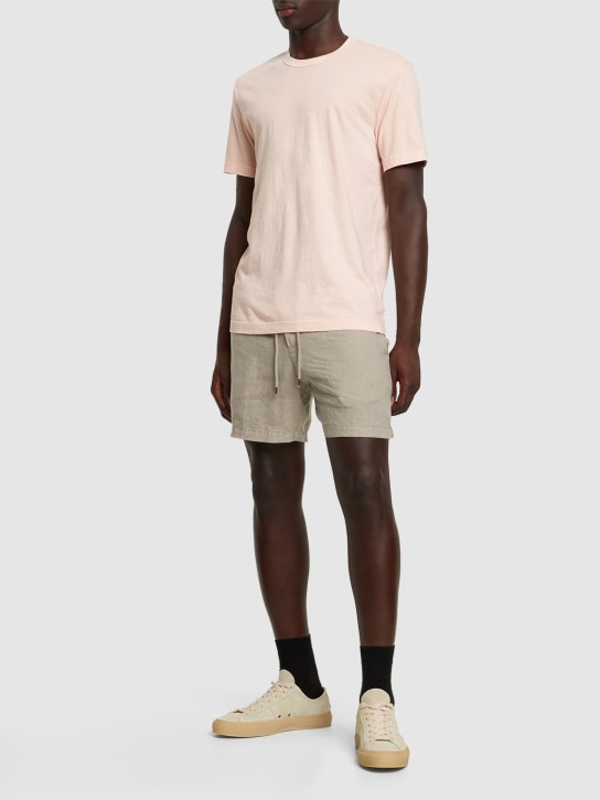 James Perse: 轻量棉质平纹针织T恤 - 粉色 - men_1 | Luisa Via Roma