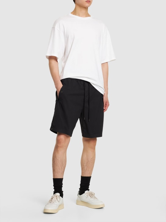 James Perse: Shorts de popelina de algodón stretch - Negro - men_1 | Luisa Via Roma