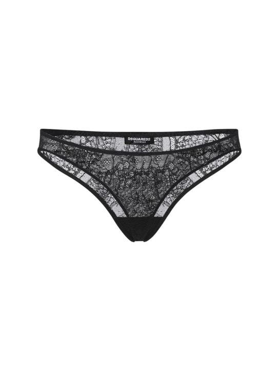 Dsquared2: Lace thong - Black - women_0 | Luisa Via Roma