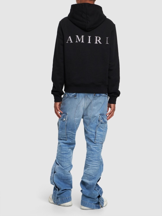 Amiri: MA crystal embellished hoodie - Black - men_1 | Luisa Via Roma