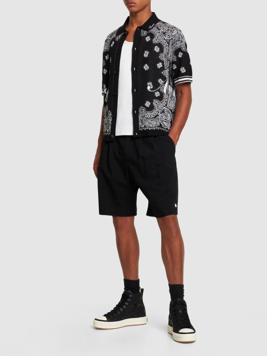 Amiri: Bandana printed cotton polo shirt - men_1 | Luisa Via Roma