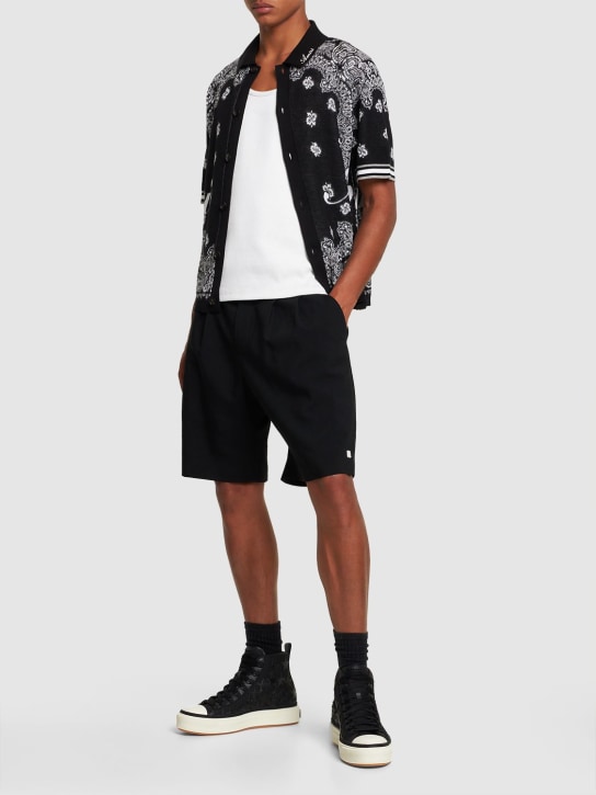 Amiri: ウールブレンドハーフパンツ - ブラック - men_1 | Luisa Via Roma