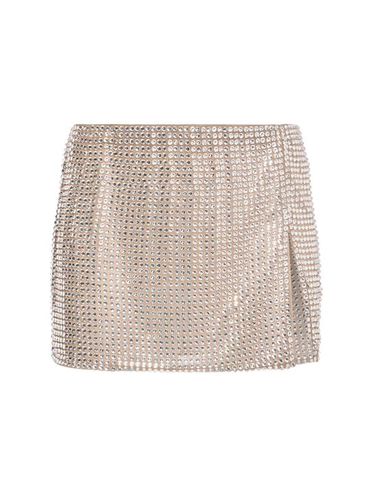 Giuseppe Di Morabito: Embellished mini skirt - Gümüş - women_0 | Luisa Via Roma