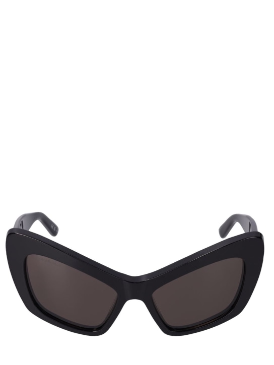Balenciaga: 0293S Monaco cat acetate sunglasses - Siyah - women_0 | Luisa Via Roma
