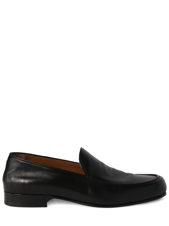 The Row: 20mm Flynn leather loafers - Siyah - women_0 | Luisa Via Roma