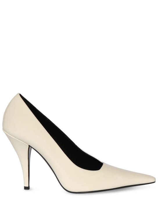 The Row: 100mm Lana patent leather high heels - Optic White - women_0 | Luisa Via Roma