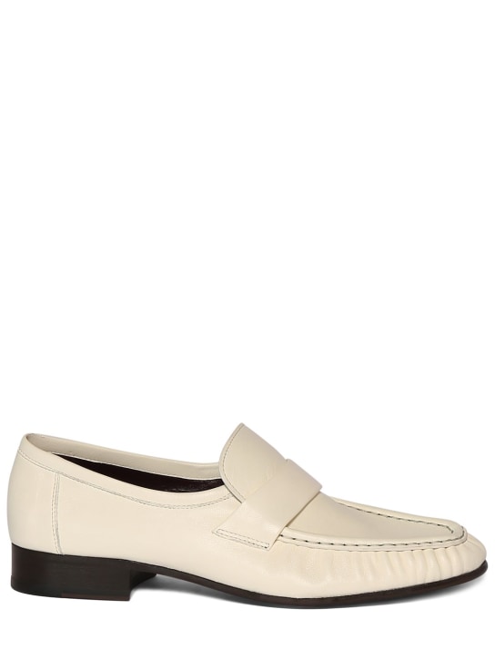 The Row: 20mm Soft leather loafers - Ivory - women_0 | Luisa Via Roma
