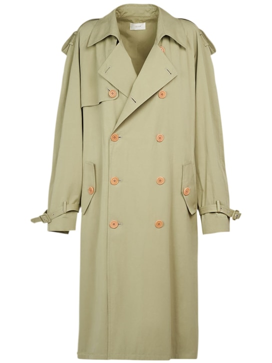 The Row: June cotton gabardine trench coat - Yeşil - women_0 | Luisa Via Roma
