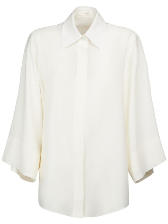 The Row: Malvina silk crepe bat sleeve blouse - White - women_0 | Luisa Via Roma