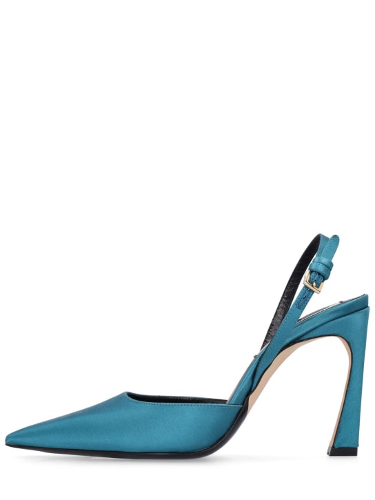 Victoria Beckham: Zapatos destalonados de satén 105mm - Azul Claro - women_0 | Luisa Via Roma