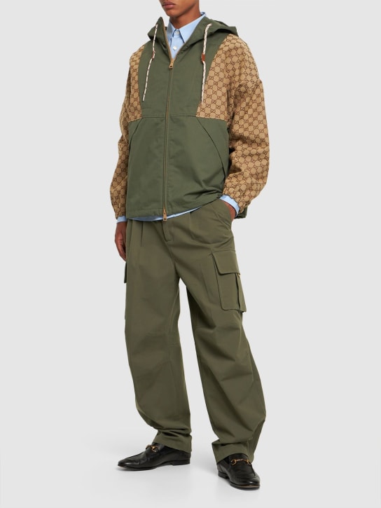 Gucci: Wool blend cargo pants - Khaki - men_1 | Luisa Via Roma