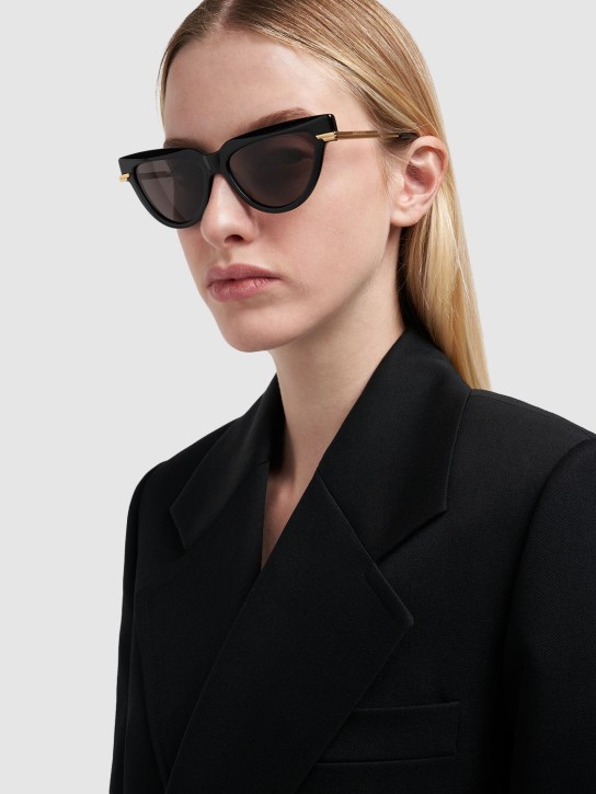 Bottega Veneta: Acetate sunglasses - Black/Grey - women_1 | Luisa Via Roma