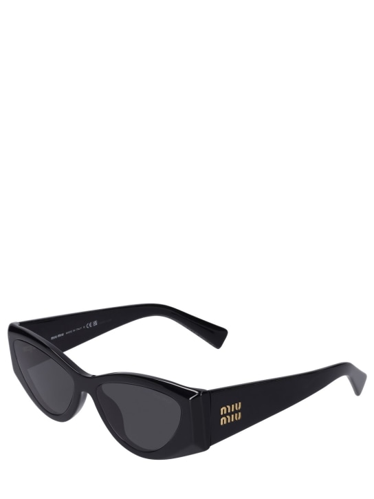 Miu Miu: Cat-eye acetate sunglasses - Black/Grey - women_1 | Luisa Via Roma