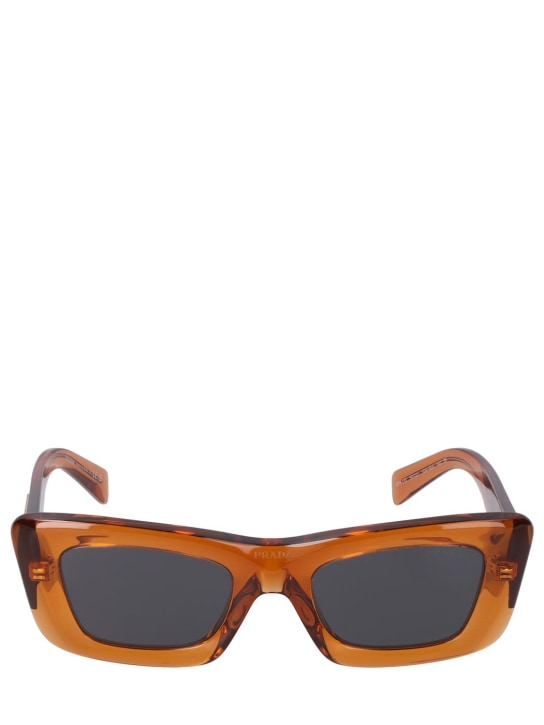 Prada: Catwalk cat-eye acetate sunglasses - Turuncu - women_0 | Luisa Via Roma