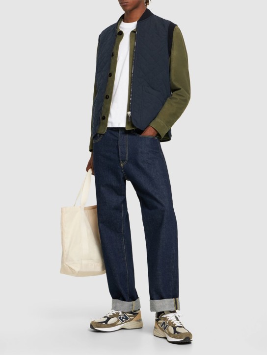 A.P.C.: Quilted cotton blend puffer vest - Navy - men_1 | Luisa Via Roma