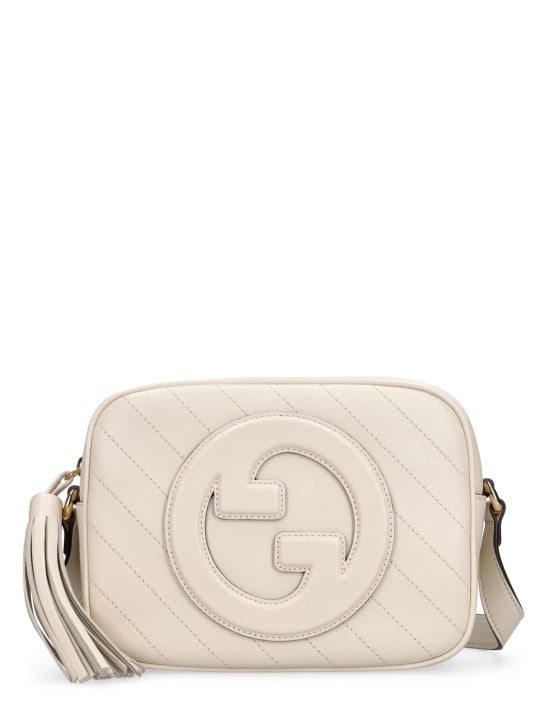 Gucci: Blondie leather shoulder bag - Mystic White - women_0 | Luisa Via Roma