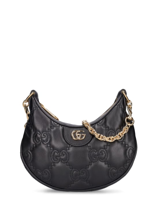 Gucci: GG Matelassé leather shoulder bag - Black - women_0 | Luisa Via Roma